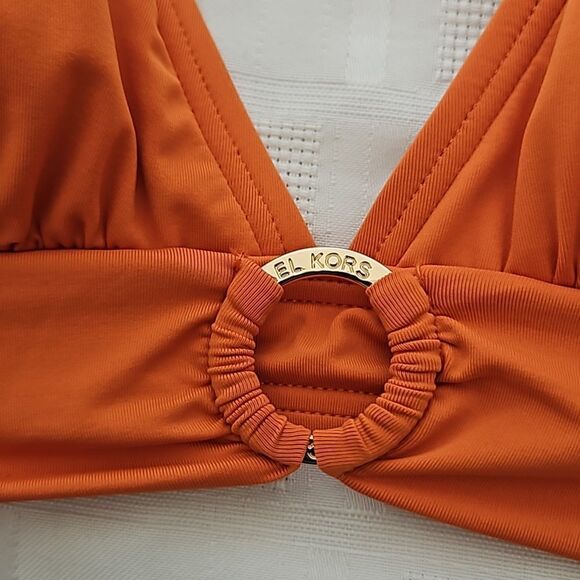 Michael Kors 2-Piece Bikini Top & Bikini Mid-Rise Bikini Bottom Small Orange - Picture 8 of 16
